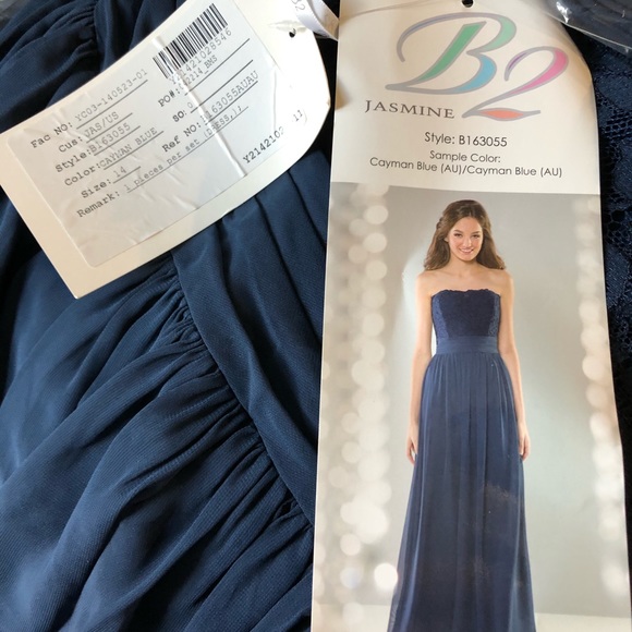 Navy lace and chiffon maxi - Picture 6 of 10